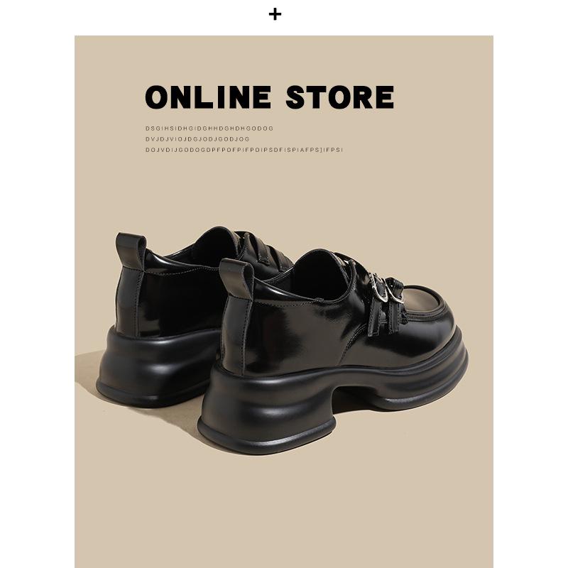 2025 Spring Women's Retro Thick-Soled Leather Mary Jane Loafers