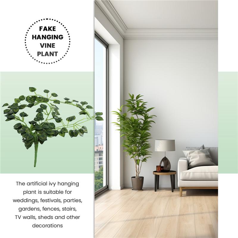 

2Pcs Artificial Ivy Garland Fake Hanging Vine Plants Faux Foliage Garland For Party Wedding Garden Kitchen Home Office Hanging B
