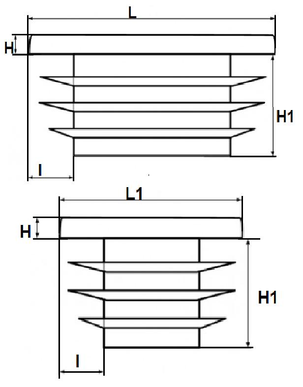 Internal cap for profile post roof 40x20 100 PCS WHITE