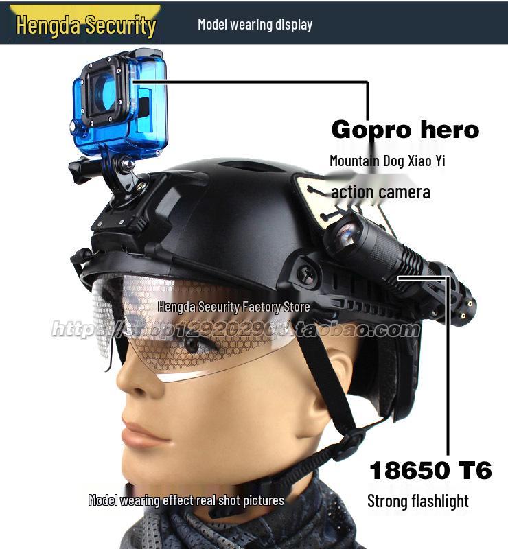 BJ Version Tactical Helmet with Windshield and CS Rail for Military Enthusiasts