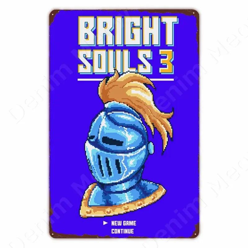 Classic Pixel Games Vintage Retro Metal Tin Sign Old Games Art Poster Space Pixel Game Plaque for Home Room Club Bar Wall Decor