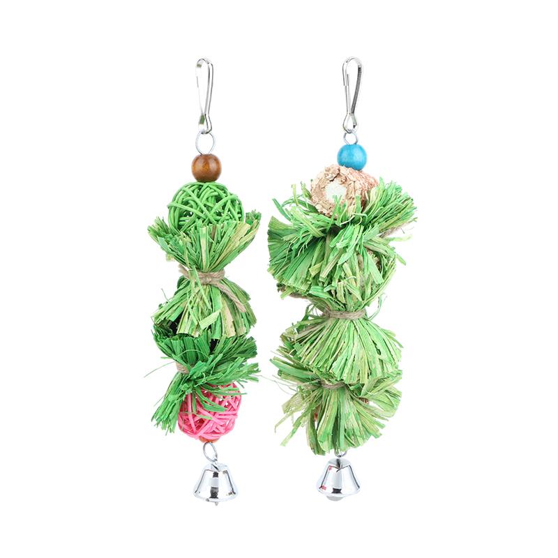 1/2Pcs Parrot Chew Toys Durable Non Toxic Natural Corn Husk Ball Cob String For Cockatiel Lovebird Hanging Foraging Bird Toys