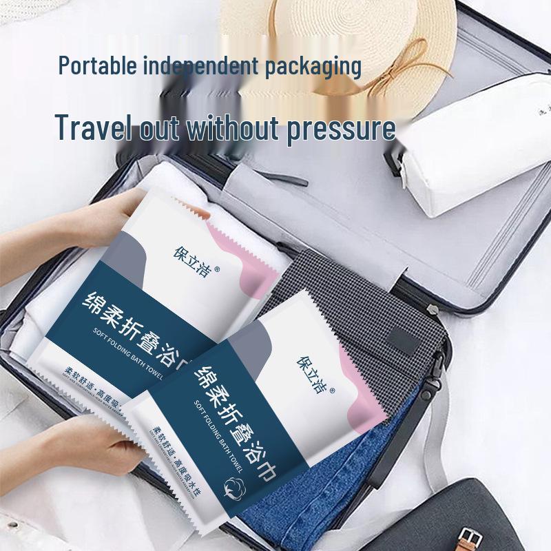 Toalla de Baño y Facial Desechable Comprimida Portátil – Gruesa, Plegable para Viajes, Viajes de Negocios, Uso al Aire Libre y en Hotel