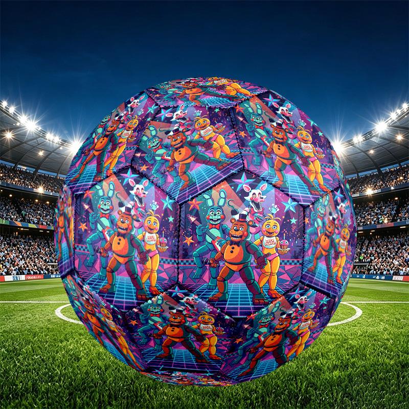 Five Nights at Freddy's Print Size 5 Soccer Ball, PU Wear Resistant Football for Match Training and Daily Practice, Birthday Gift for Soccer Fans