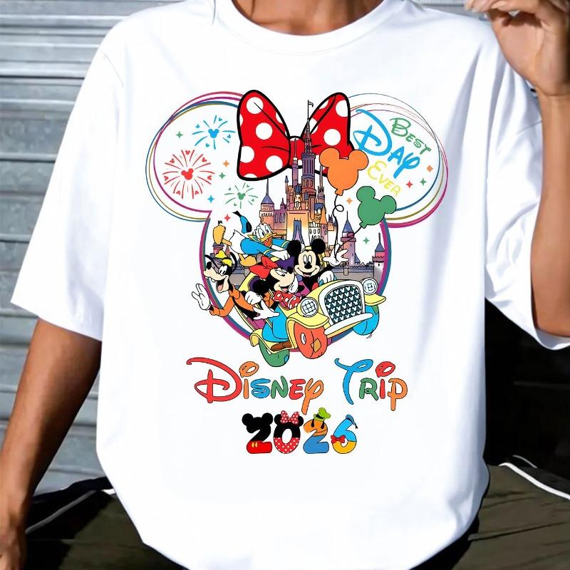 2026 Short Sleeved Donald Duck Castle Womens Tshirt Summer New Unisex Casual Fashion Tshirt