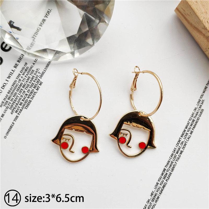 Fashion Geometric Round Drop Earrings Temperament Simple Star Tassel Pendant Earrings Female Gifts Jewelry