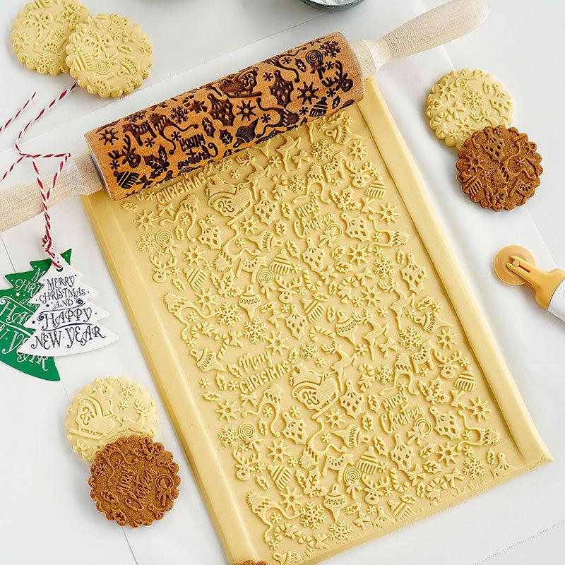 Baking Molds, Cartoon Animal Cookies, Printed Rolling Pins, DIY Handcrafted Tools, Embossing Sticks