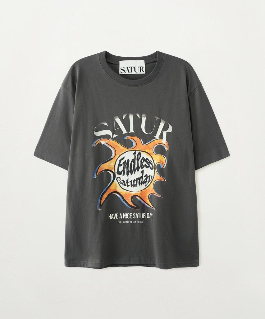 Seteo Sun Retro Graphic Short Sleeve T-Shirt Retro Charcoal