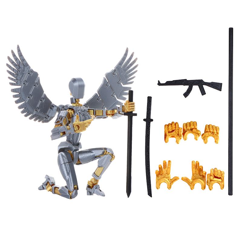 

T13 Action Figure Set Robo 13 N13 Action Figure With Scepter Saint Swords Holy Hammer Titan 13 Dummy Lucky 13 Full Articulation срібний