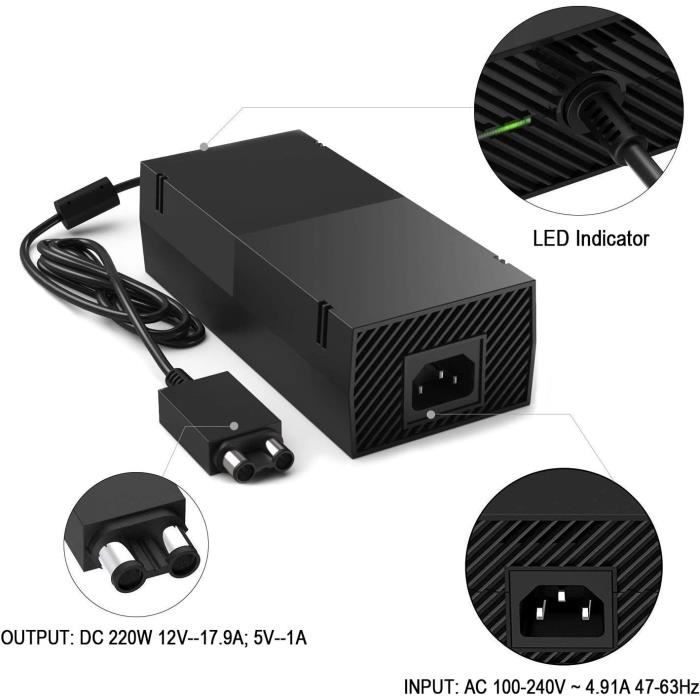 Bloc Alimentation - Ponkor - Xbox One - Ventilateur silencieux - Adaptateur global - 12 mois garantie