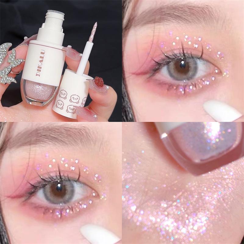 DIKALU Orso Palla da Bowling A Lacrima Ombretto Liquido Trucco Occhi Palpebra Inferiore Perla Super Scintillante Glitter Polvere Fine Scintillante