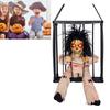 Scary Skull Cage Prisoner Haunted House Decor Spooky Hanging Ghost Screaming All Hallow Day Prop wit
