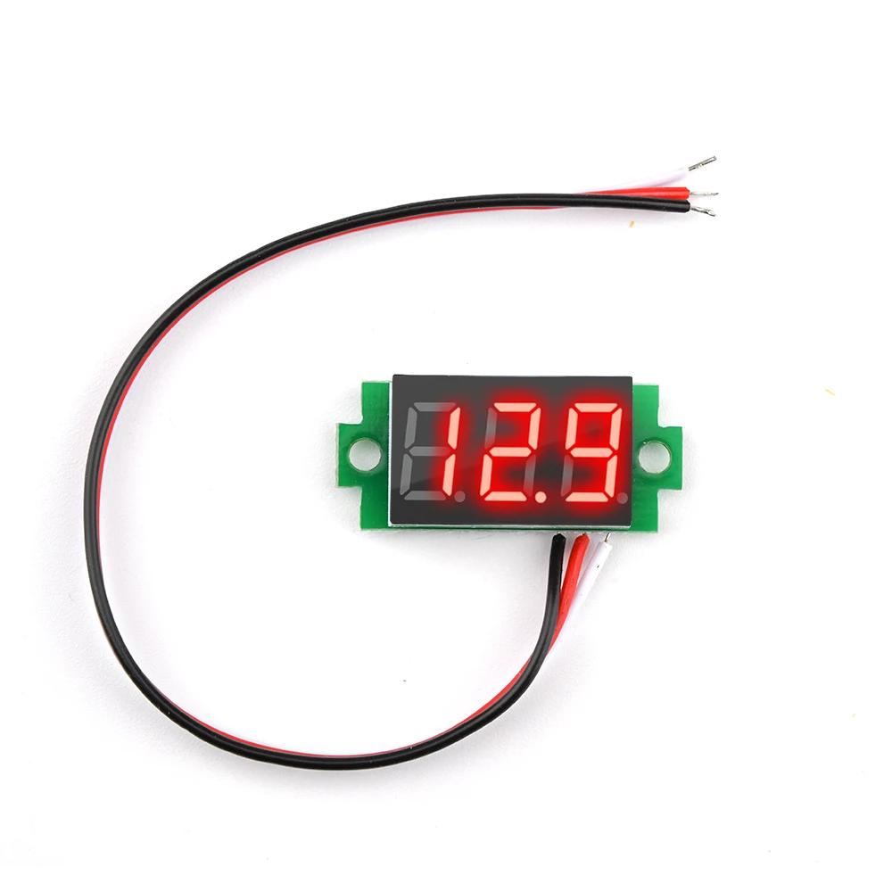 DC 3-30V Digital Voltmeter Voltage Tester Gauge LED Display 3-wire Cable Volt Meter for Car Motor Panel Mount 0.36 Inch