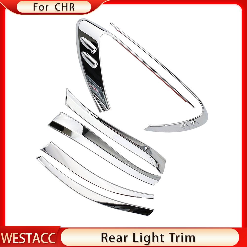 ABS Chrome Car Rear Light Lamp Cover Protective Sticker Trim for Toyota C-HR CHR 2016 2017 2018