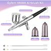 Gyfent Airbrush Kit with Air Compressor, 52PSI Portable Air Brush Kit with 3 Quick-Release Nozzle Sets(0.2/0.3/0.5mm) & 3 Cups Dual-Action Gravity