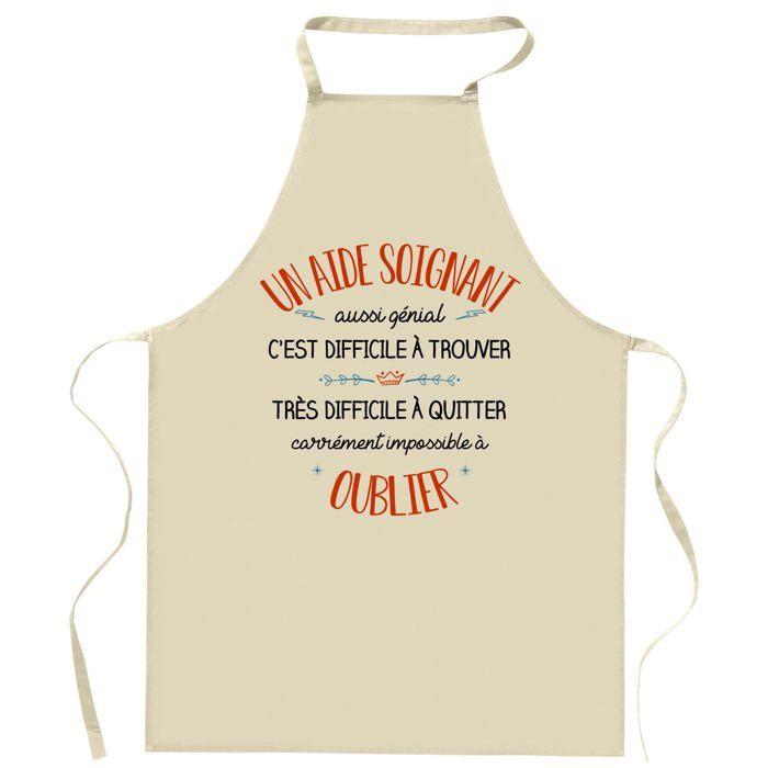 Tablier de cuisine - Un Aide Soignant aussi génial - Coton épais - Impression France - Liens ajustables