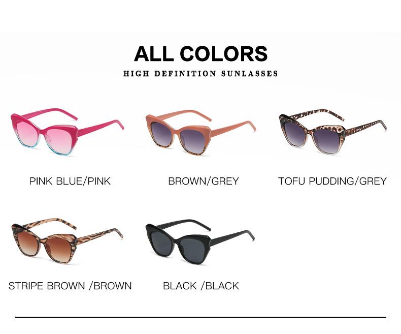 Gafas de Sol Ojo de Gato Vintage Mujer Marca Diseñador Moda Degradado Gafas de Sol Femeninas Colores Caramelo Irregulares