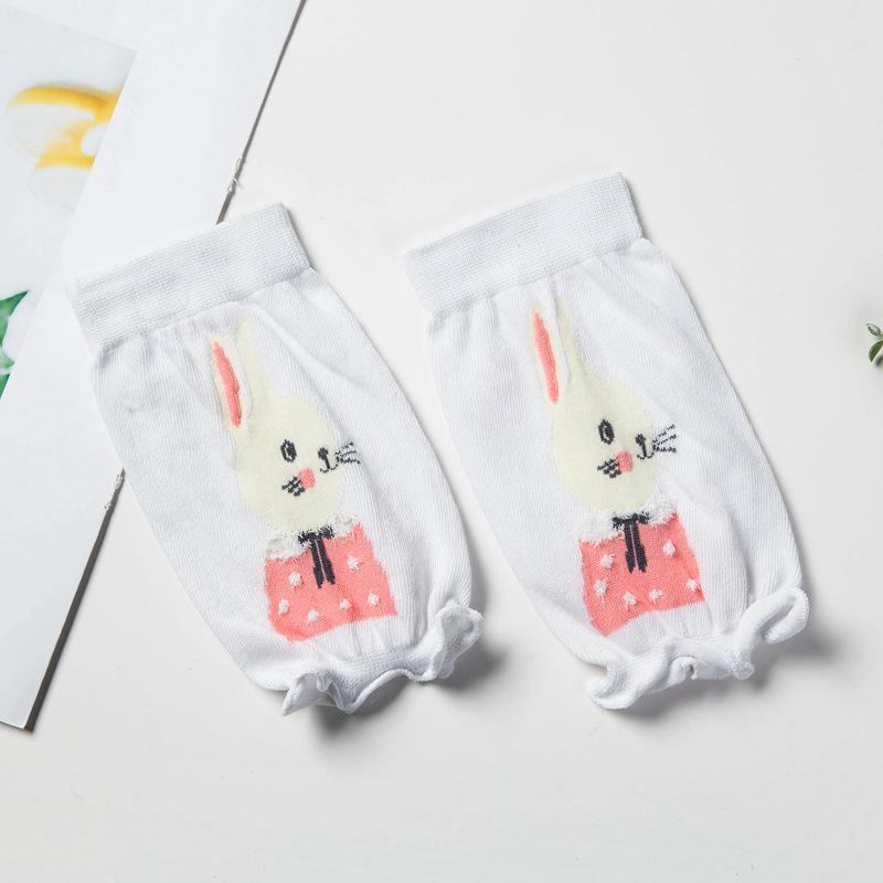 Breathable Cartoon Rabbit Children s Knee Pads - Lightweight, High Elasticity, Combed Cotton, Summer Style One Size белый