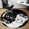 1pc Yin Yang Black White Cats Office Round Area Rug, Indoor Mat Suitable For Office, Under Office Chairs Bedroom Living Room Home Decor, Room Deco