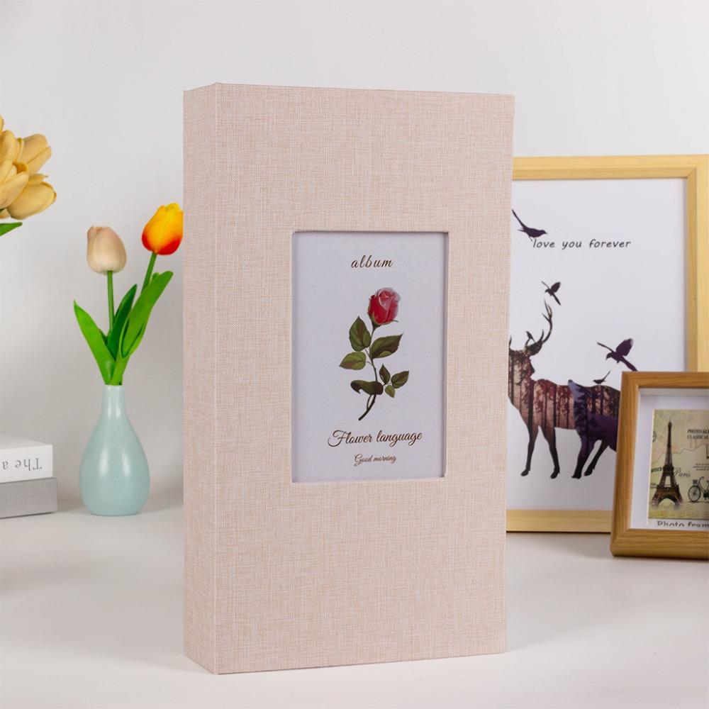 1Pcs Durable 300 Pockets Linen Photo Album Slip-in Interleaf Type 6 inch Photo Storage Book Picture Albums for 4x6cm 6inch Photo