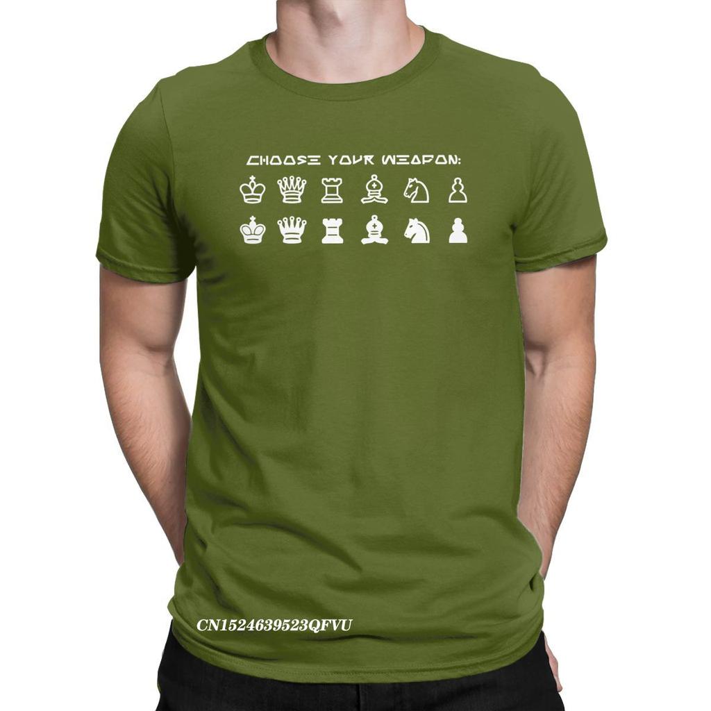 Choose Your Weapon Chess Set Men's Tshirt Games Gamer Novelty Tees Harajuku Tee Shirt Premium Cotton Clothes
