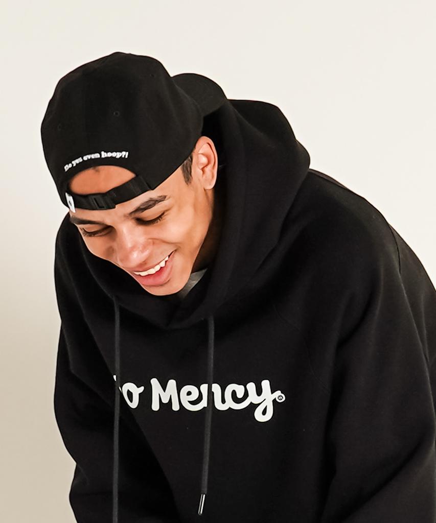 ALL DAY HOOPS Logo Embroidered Ball Cap Trash Black