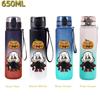 650ML Sports Water Bottle Leak Proof Progressive Colour Plastic Cup Drinking Outdoor Sports Travel Portable Gym Fitness Jugs