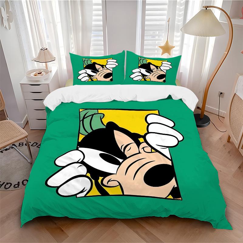 

3pcs set Goofy 1pc of quilt cover+2pcs of pillowcase, no core, print bedding, All Seasons Bedroom Setting037 135x200cm