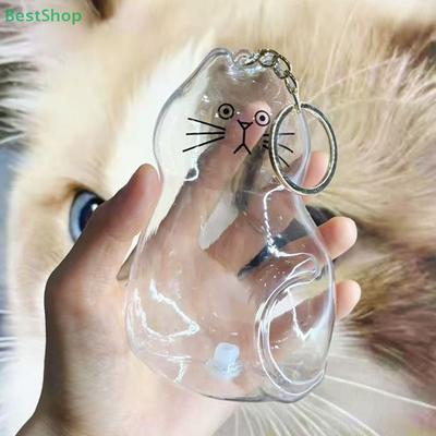 Big Size Transparent Cat Fur Storage Box Pet Souvenirs Cat Hair Keychain Pendant