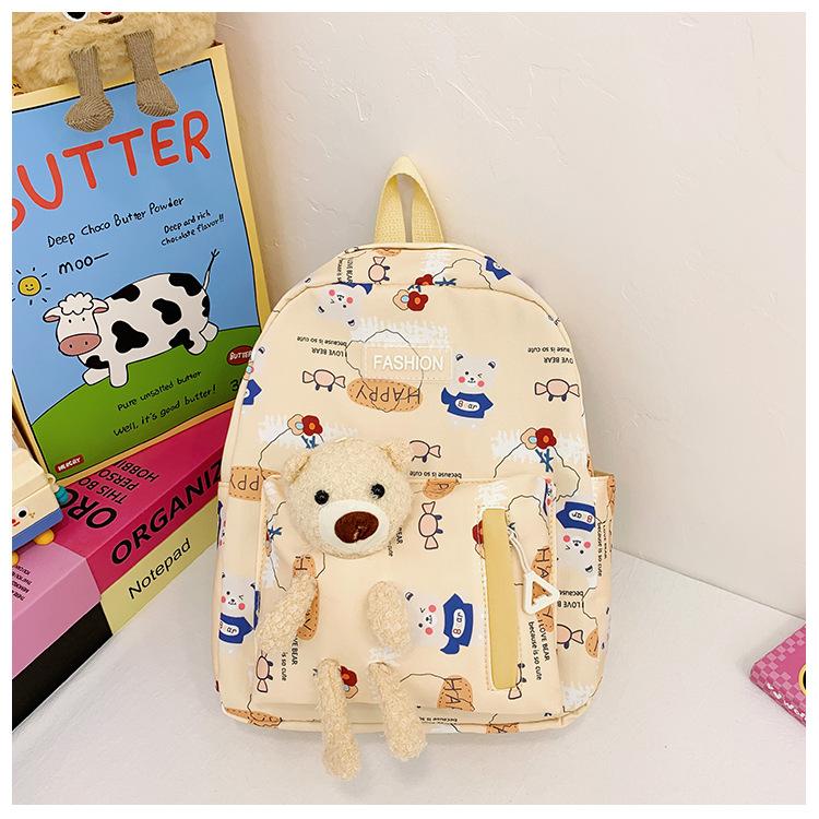 Book bag cute cartoon bear backpack girl foreign trend small school bag casual snacks backpack
