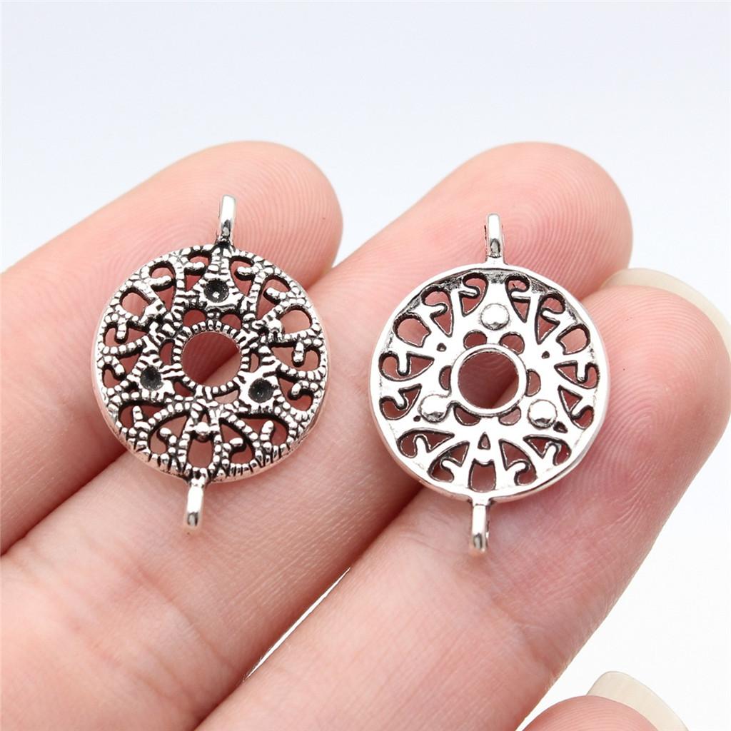 Connettori Fiore a Lavoro Aperto Gancio per Ciondolo Colore Bronzo Antico Creazione Gioielli Accessori Fatti a Mano Connettori per Ciondoli