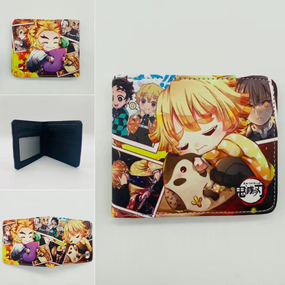 Japan cartoon comics Demon Slayer Short Fold Wallet Cartoon Coin Purse Suitable for Students 0006