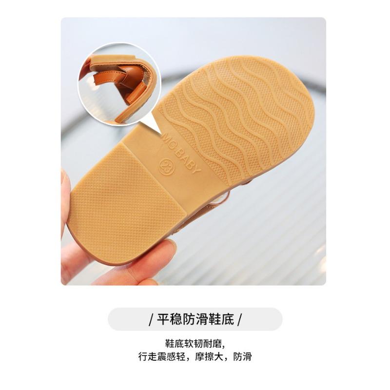 Kids Cross Strap Open Toe Velcro Sandals Summer Casual Beach Shoes For Boys Girls