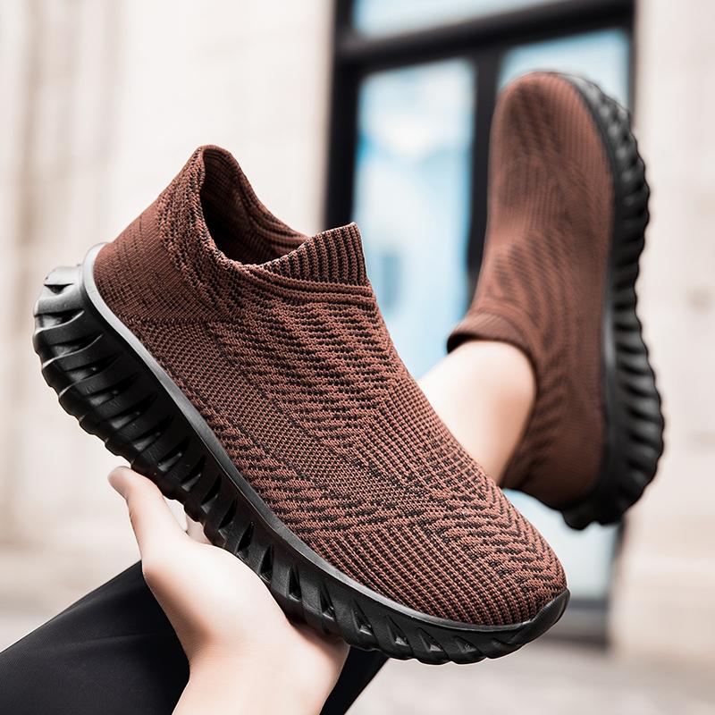 Fashion Couple Sock Shoes Breathable Socks Sneakers Knit Mesh Men's Jogging Walking Sneakers Unisex Lightweight Slip-on Loafers