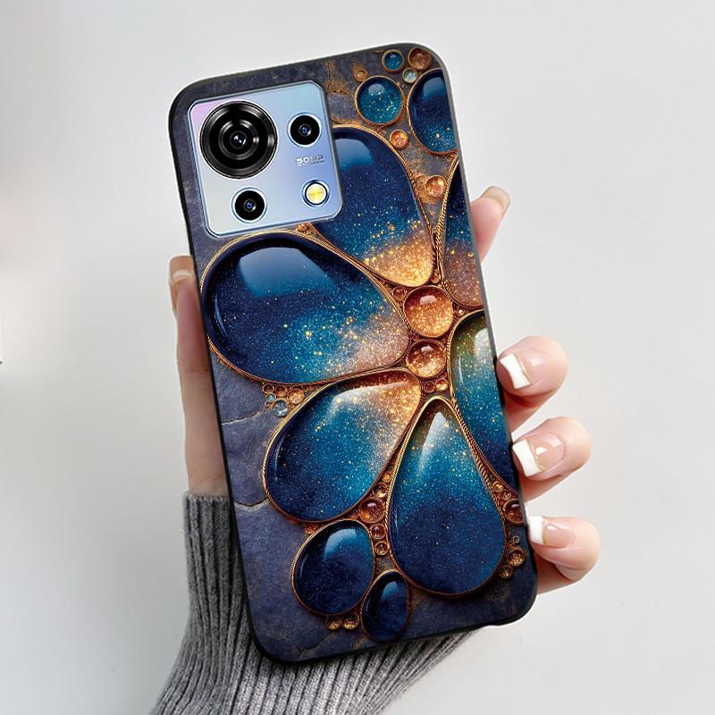 For ZTE Blade V50 Vita Case Black TPU Silicone Luxury Cute Cool Flower Phone Cases for Blade V 50 Vita V50Vita Bumper Soft Cover