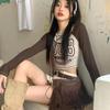Y2k T-shirt Streetwear Vintage Korean Style Crop Top Women T-shirt Sexy Retro Letter Printed T Shirts Off Shoulder Aesthetic Clothes