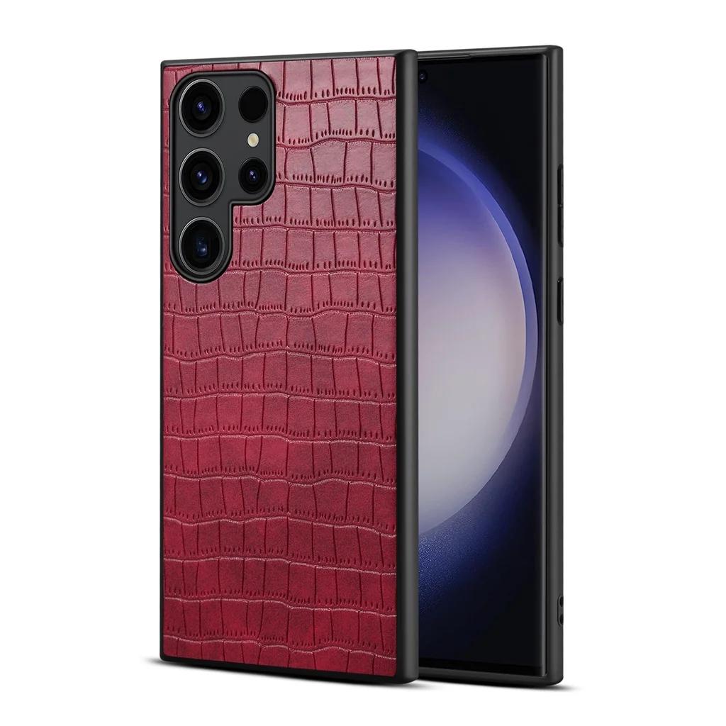 

Crocodile Texture Leather Case for Samsung Galaxy S23 Ultra S24 Plus S21 FE A51 A34 A33 A52 A53 A54 A55 A05 A13 Shockproof Cover A05S