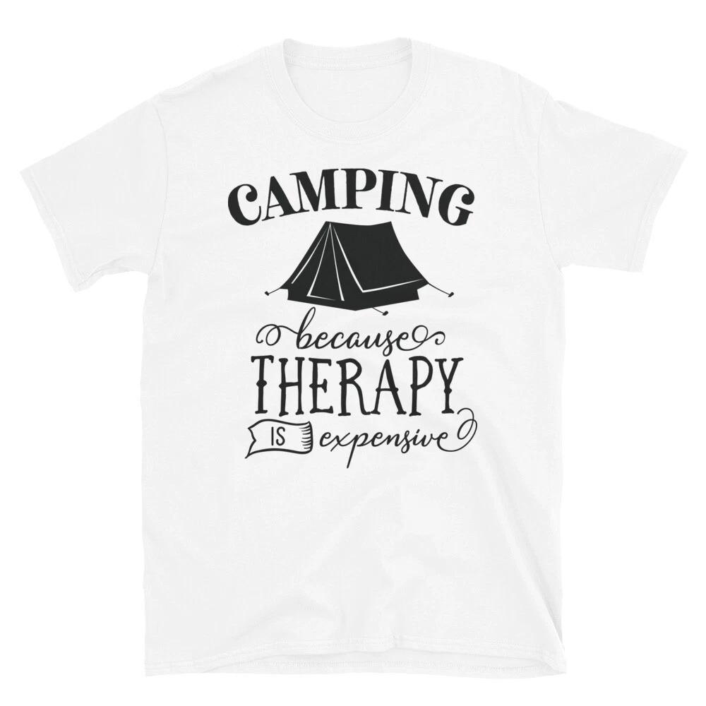 Camping Because Therapy is Expensive T-Shirt L