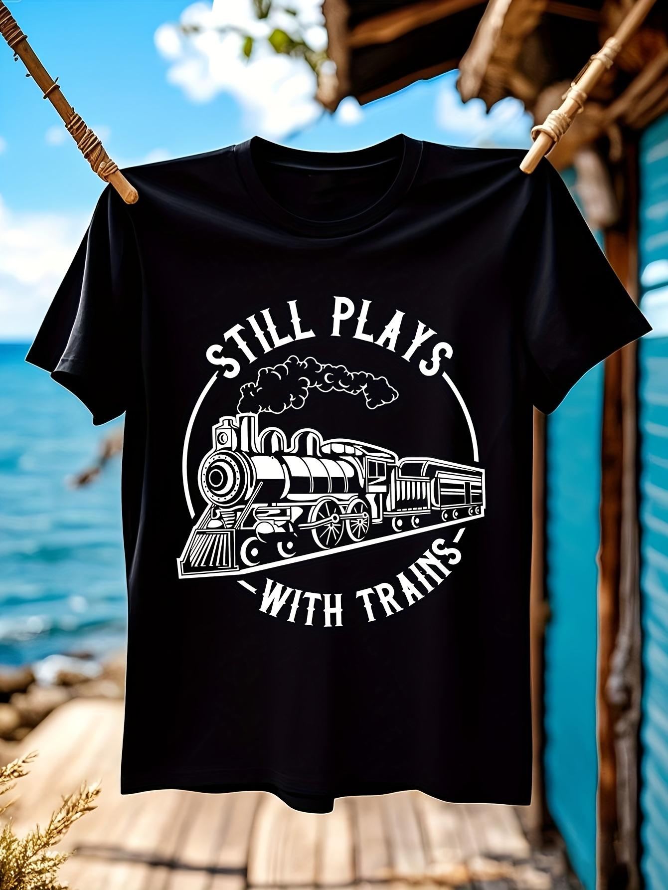 Vintage Train Graphic Tshirt STILL PLAYS with TRAINS Retr... XL