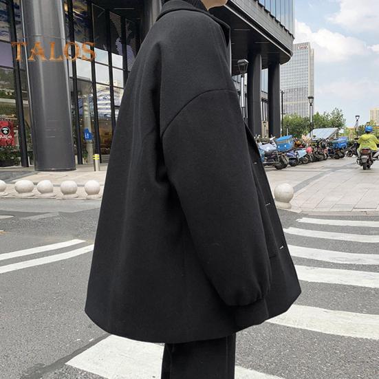 Мужское шерстяное пальто с лацканами — фото 9