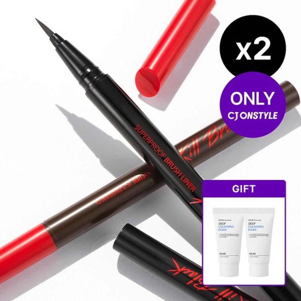 

Clio Superproof Brush Liner 0.55ml [Gift] Deep Cleansing Foam Mini*2 002 Kill Brown/002 Kill Brown