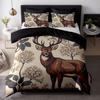 Bedding Flower Elk 3D Digital Printing Quilt Cover Pillowcase Three-Piece Set