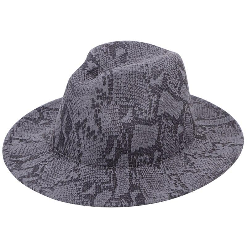 Jazz Fedora Hats Snake skin top Cap 