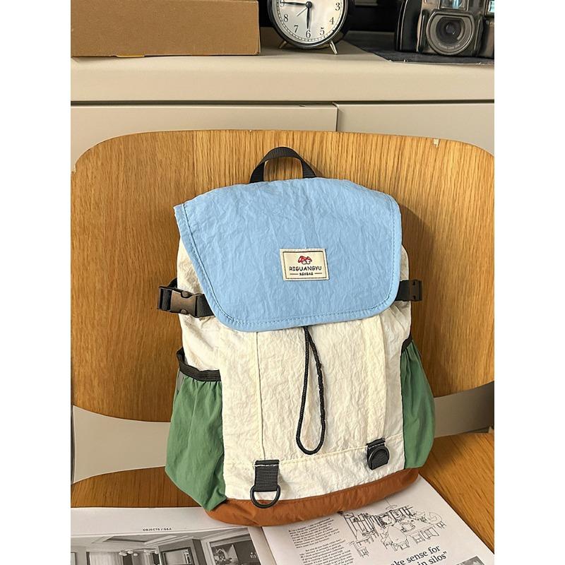 Large Capacity Contrasting Color Lightweight Backpack New Versatile Commuter Travel Backpack Student Bag
