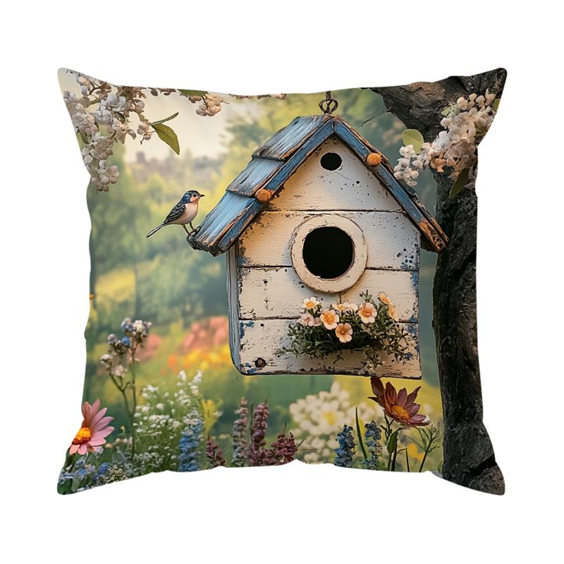 1 Pc Farmhouse Scenery Spring Pillow Cover For Home Living Room Bedroom Sofa Office Decorative Pillowcase Soft Throw Pillows