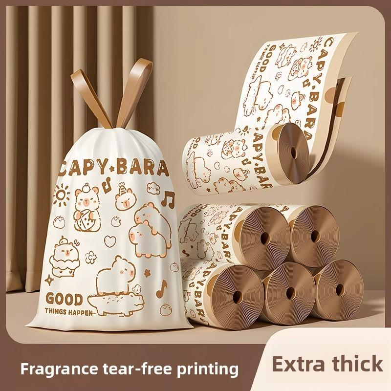 Pe Trash Bag With Drawstring For Home Use Heavy Duty Thick Garbage Sacks For Kitchen And Household