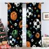 Set Of 2 Flat Printing Curtain Sports Balls Seamless Digital Printed Polyester Drapes Party Decorations Use Bedroom Office Curtains Made Master Window