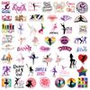 50pcs Graffiti Dance Stickers Dancing Decals for DIY Decor Phone Laptop Scrapbook Stationery Water Bottle Guitar