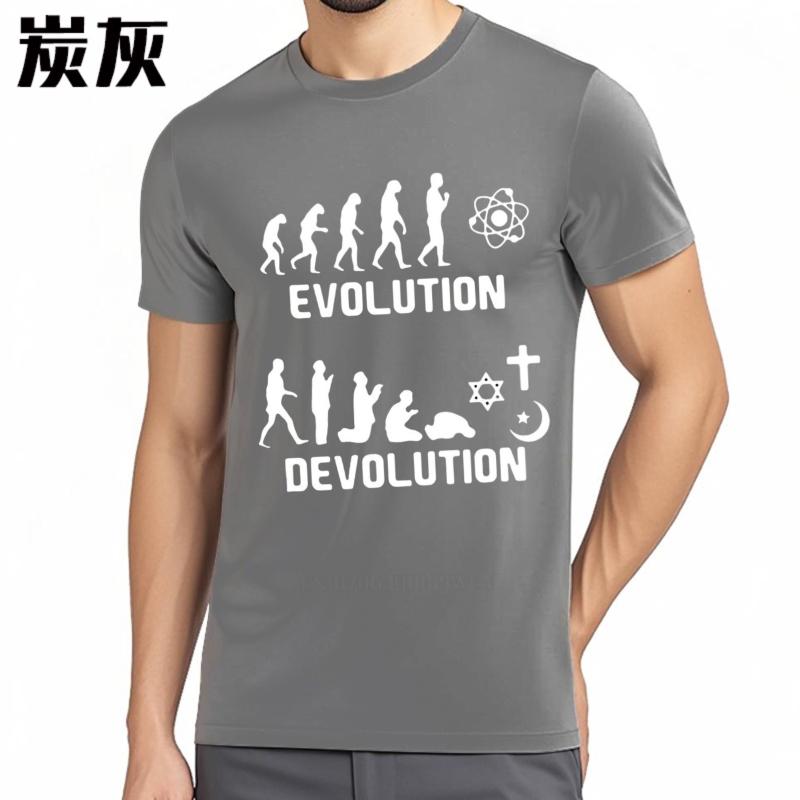 Casual summer For man t shirt Evolution Devolution Symbol Religion Science Short Sleeve Comfortable Round Neck Tee shirt