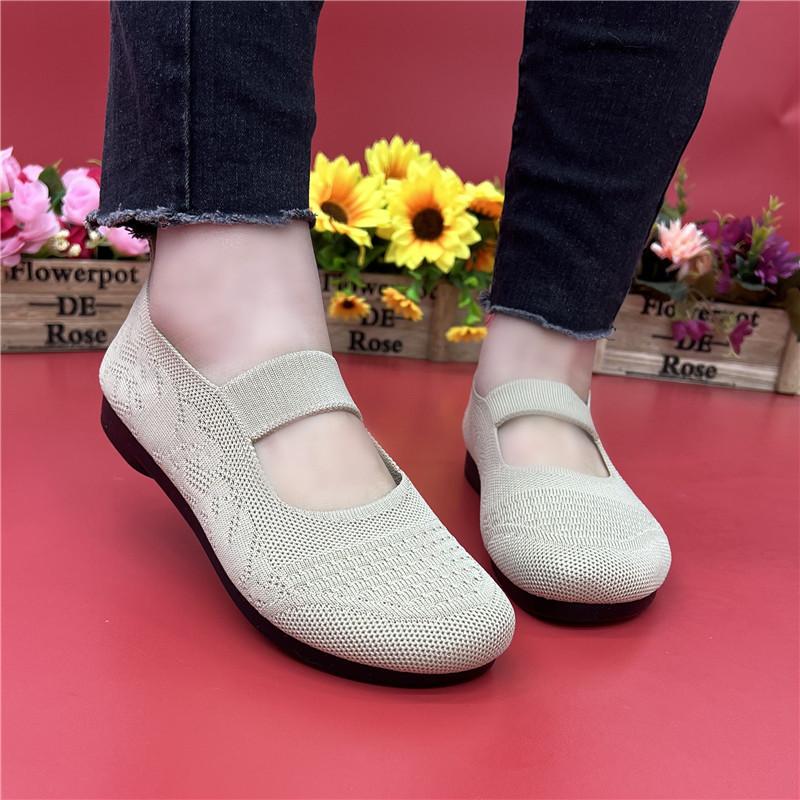 Polyurethane sole new cloth shoes women's single shoes Doudou shoes spring and summer flat bottom one pedal mother shoes